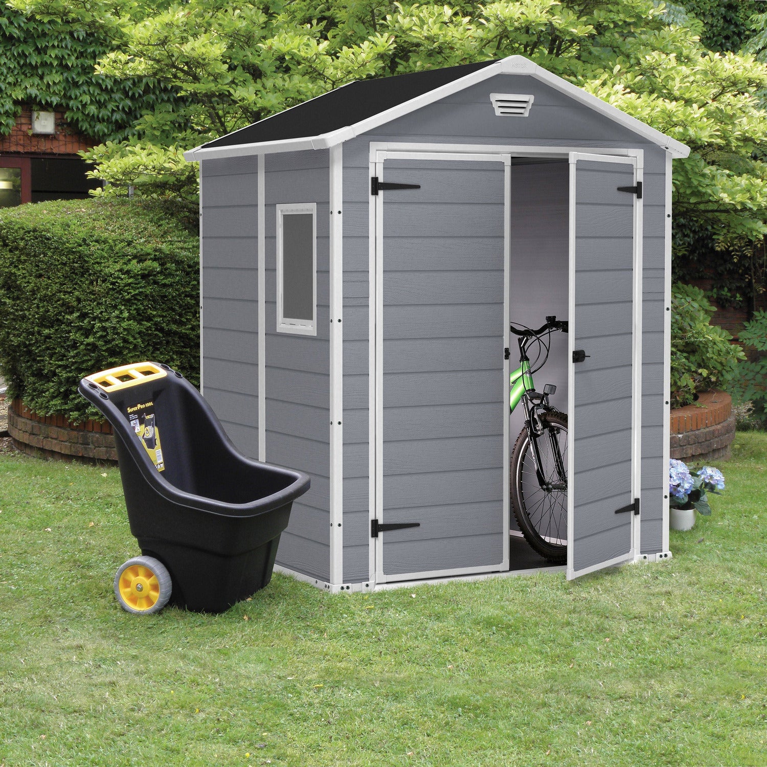 KETER - Casetta da giardino grande grigio Manor 6x5 - h226x185x152 cm